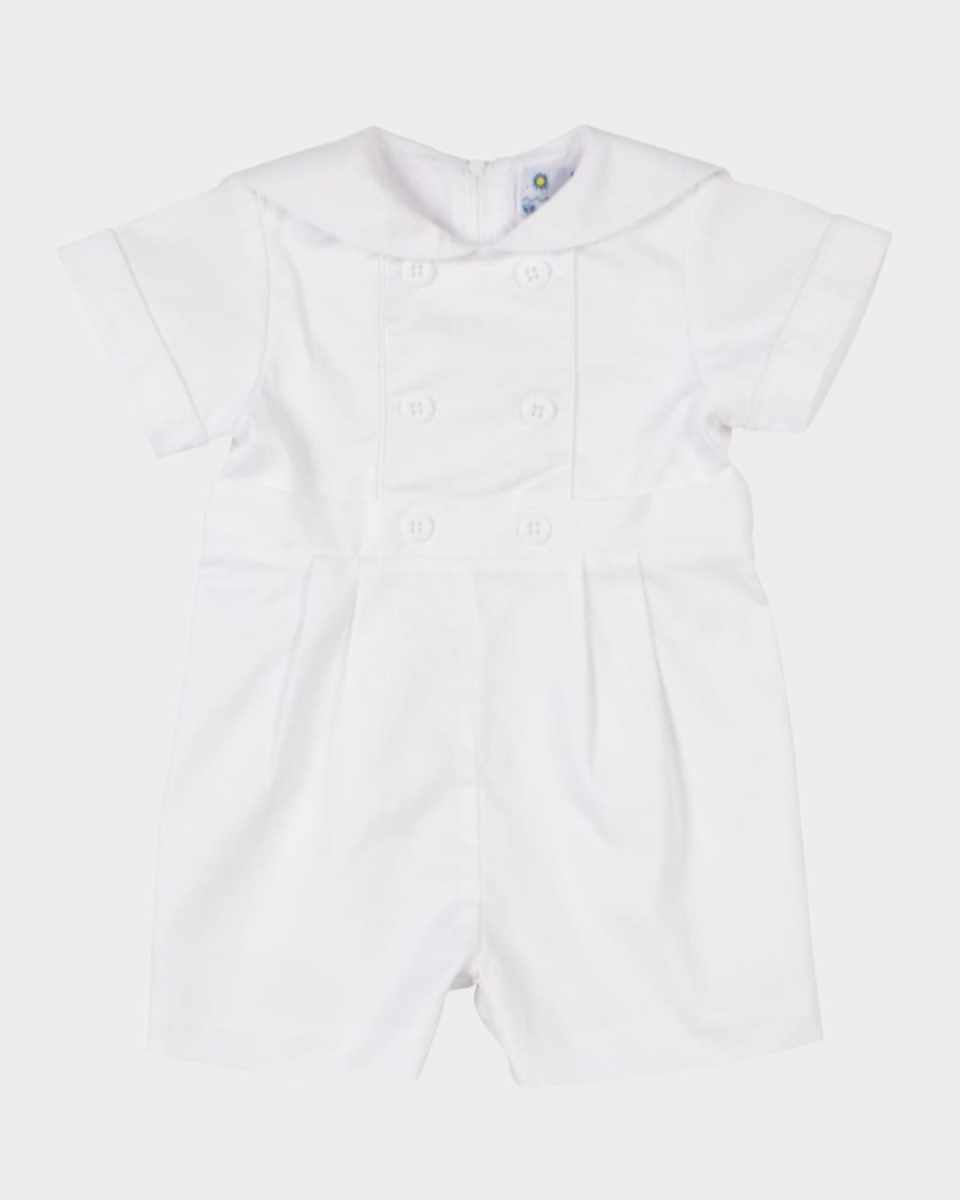 Boy's Pique One Piece Shortall, Size 3M-24